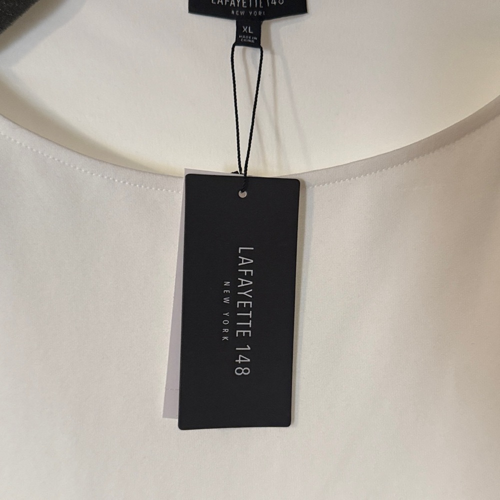 NWT -   Lafayette 148 New York White Long Sleeve Top - Picture 2 of 5